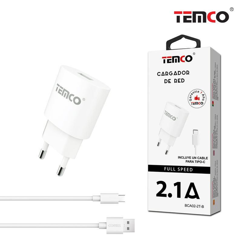 Cargador de red USB C, 2.A