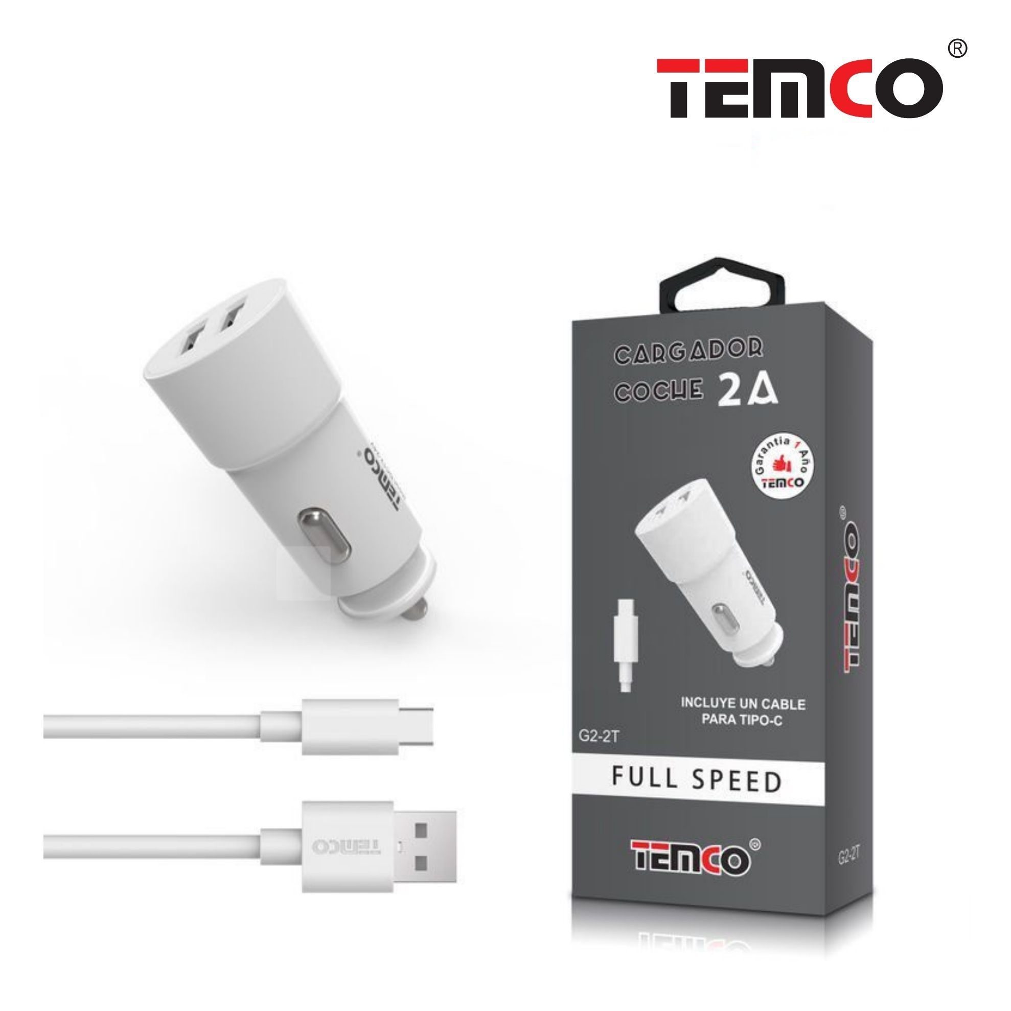 Cargador de coche USB de 2A