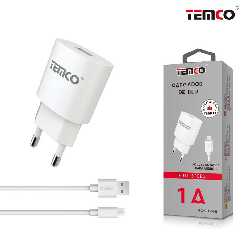 Cargador de red TEMCO 1A mirco USB B