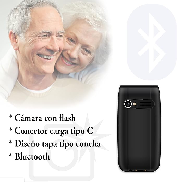 Teléfono móvil tipo concha Qubo