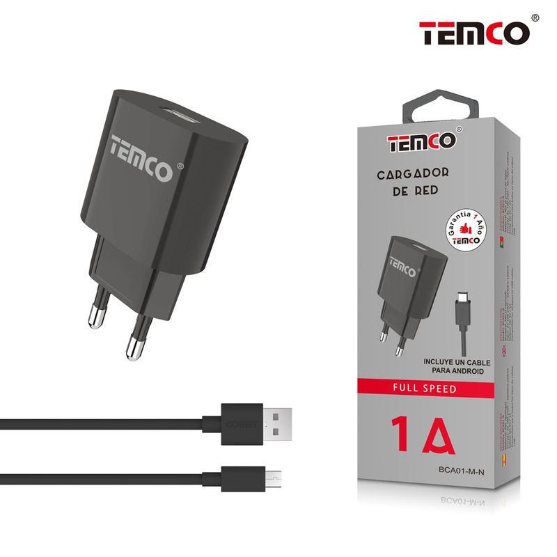 Cargador de red micro USB B, 1A