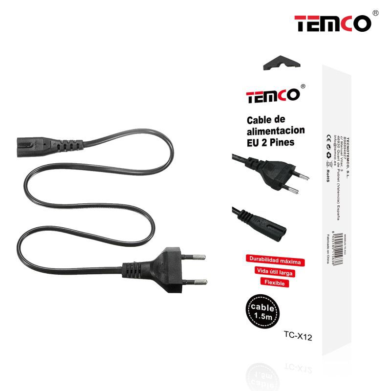 Cable de alimentación EU 2 Pines 1.5m