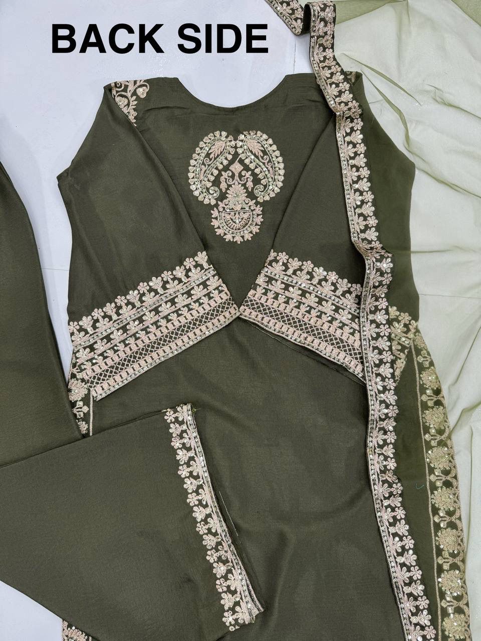Super Hit 3-Piece Heavy Chinon Embroidered Set