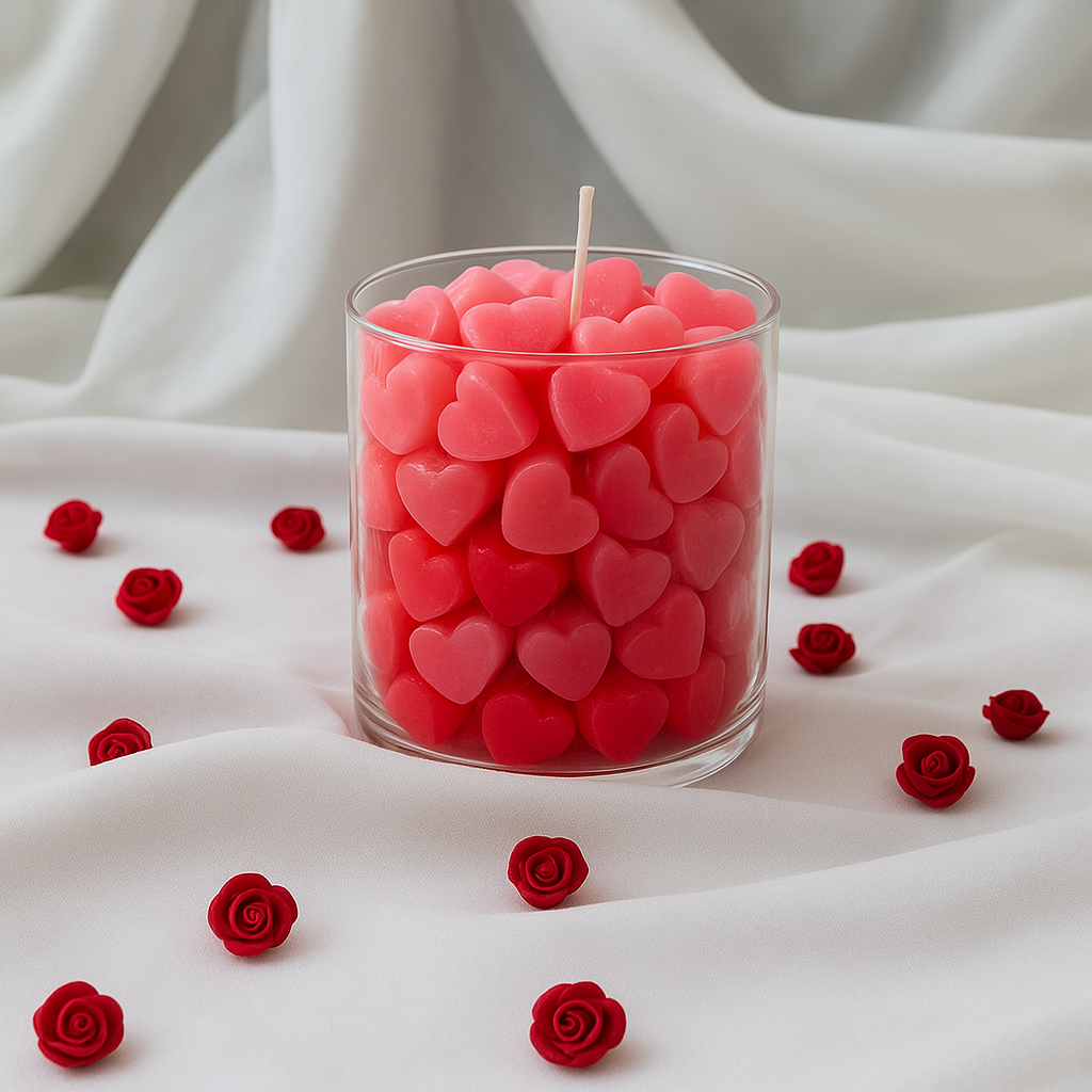 Heart Filled Jar Candle