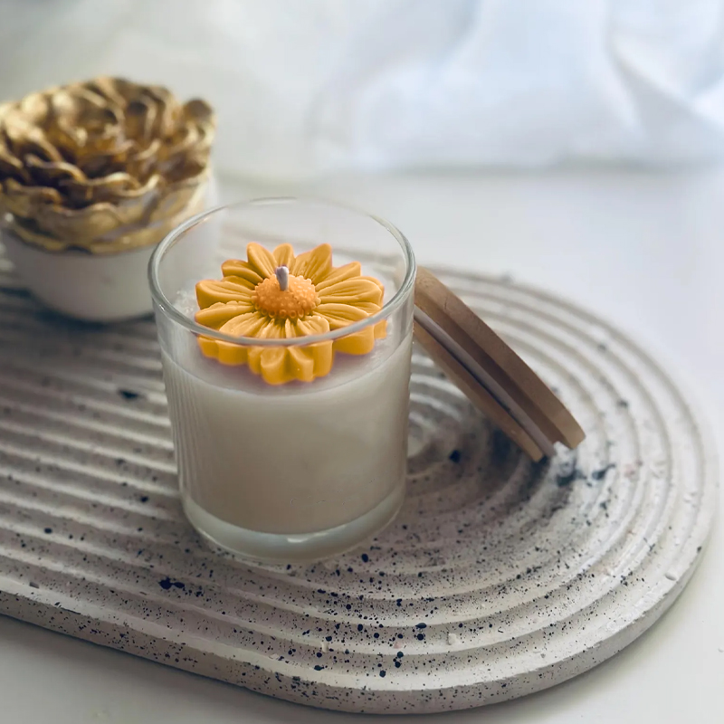 Handmade Floral Jar Candle