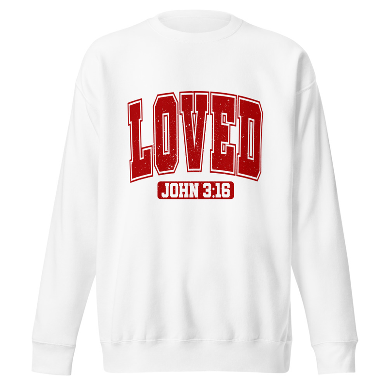 Love - John 3:16 Distressed - Unisex Premium Sweatshirt