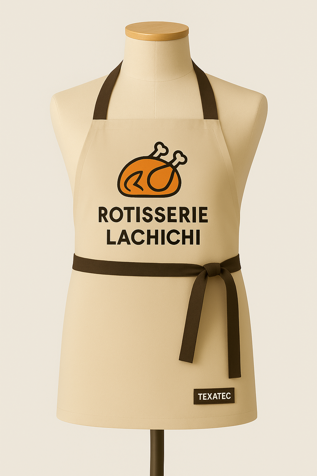 Tablier en polyester beige