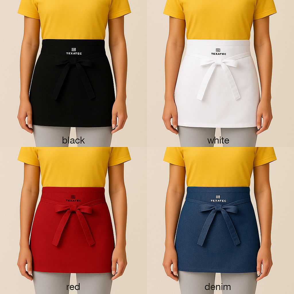 Demi-Tablier en coton noir