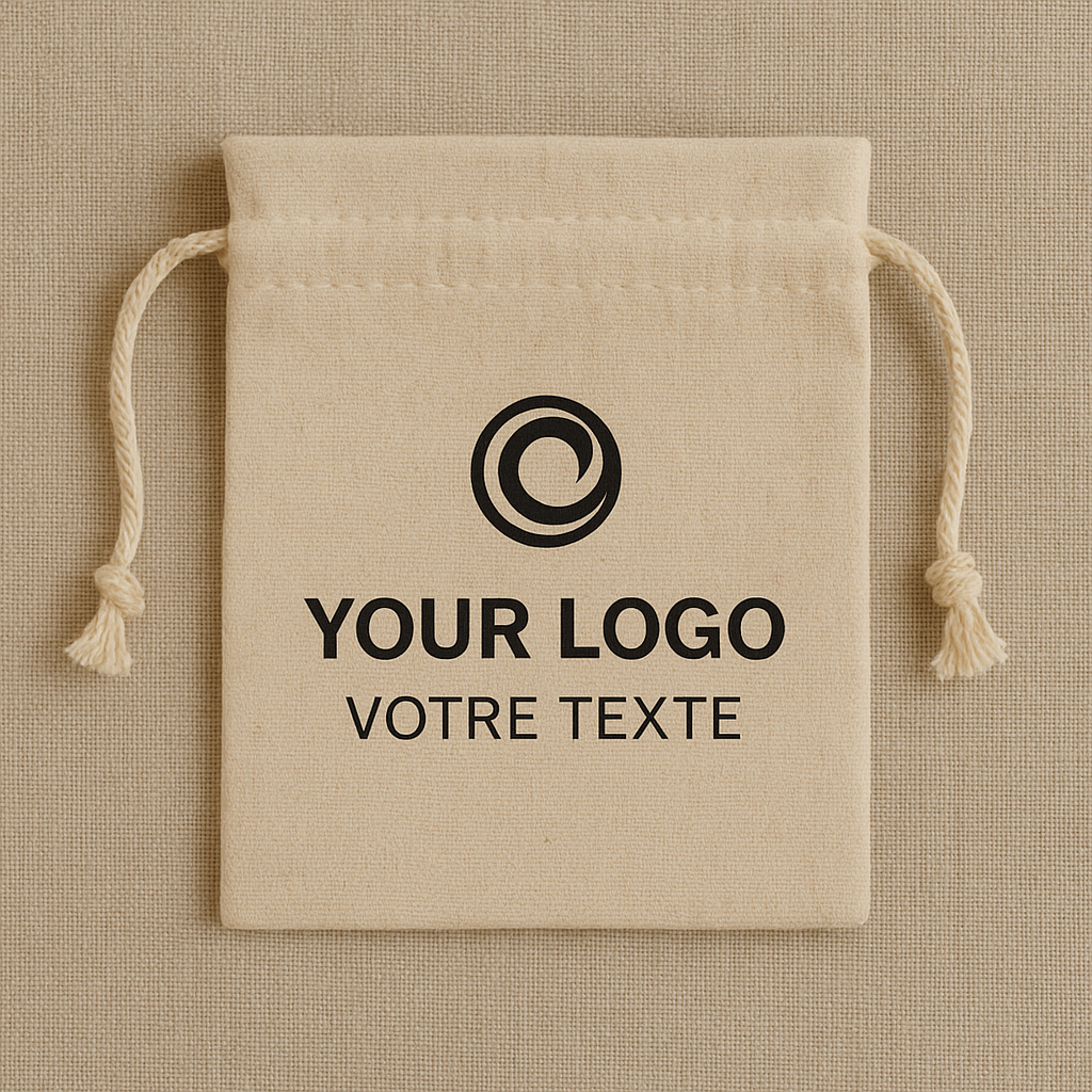 Pochette beige cordon 14x15