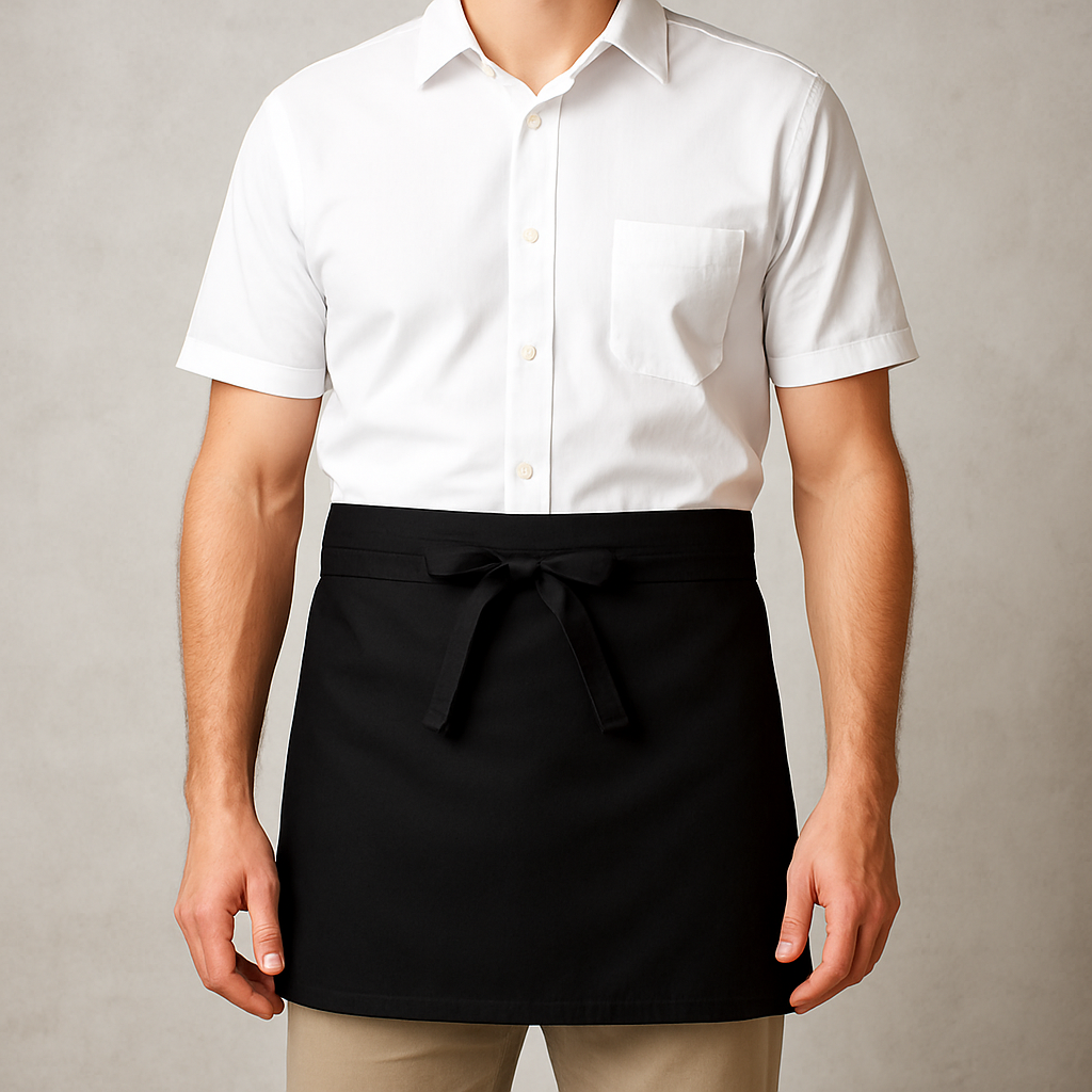 Demi-Tablier en coton noir