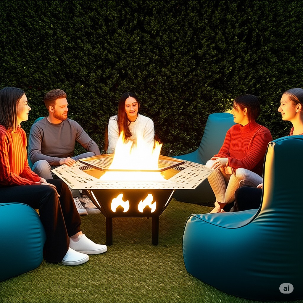 Lareira Hexagonal 85cm 2 Andares