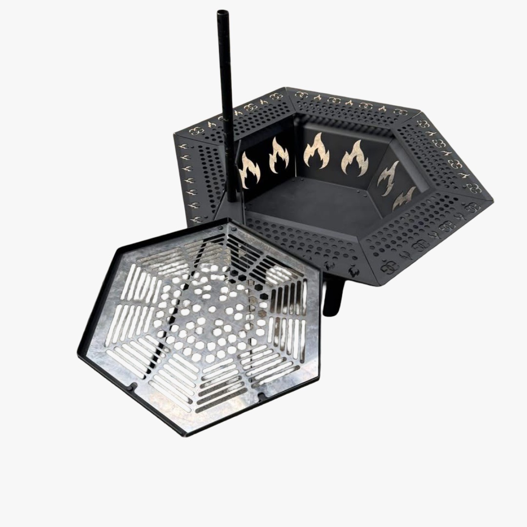 Lareira Hexagonal 85cm 2 Andares