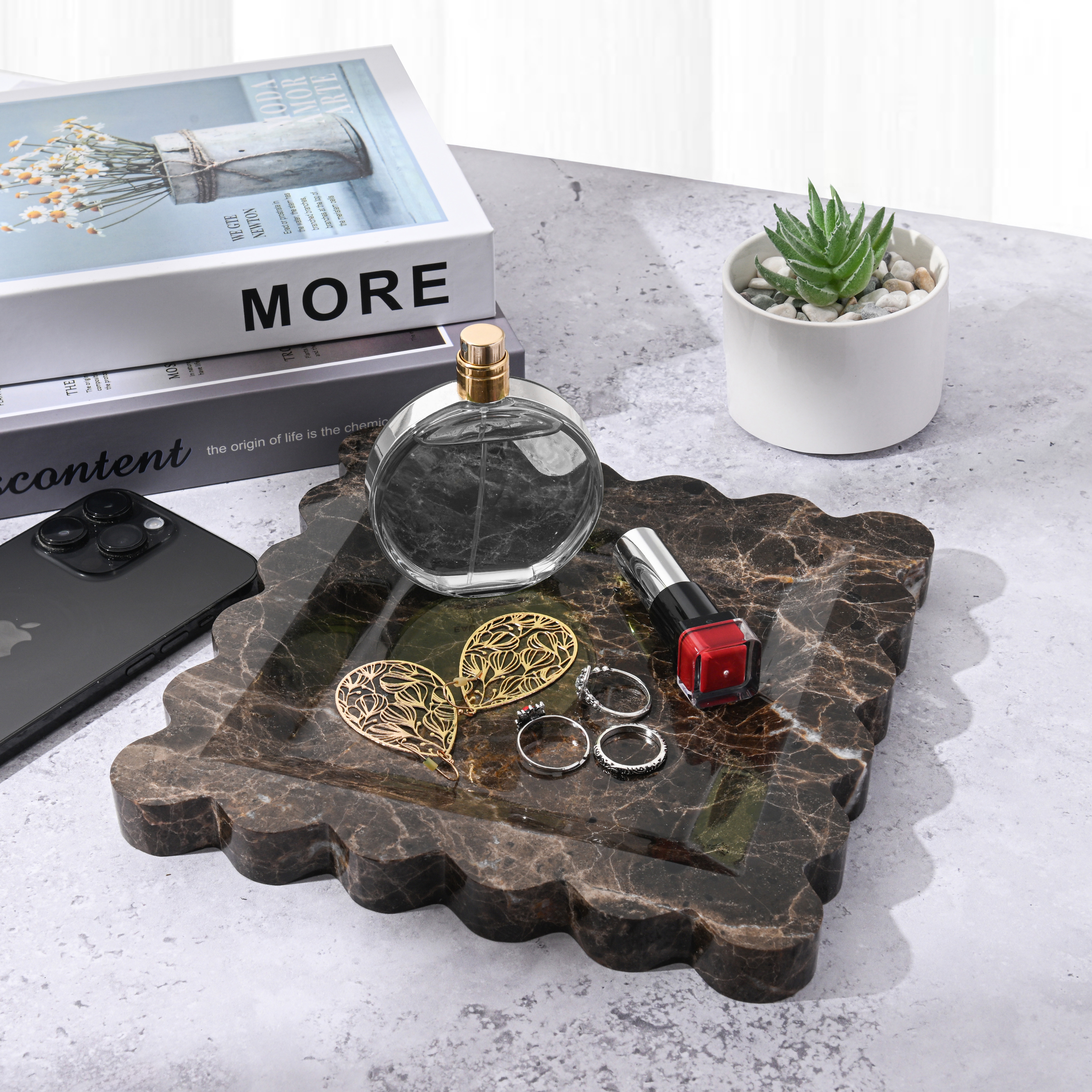 Imperator Dark Marble Decorative Tray