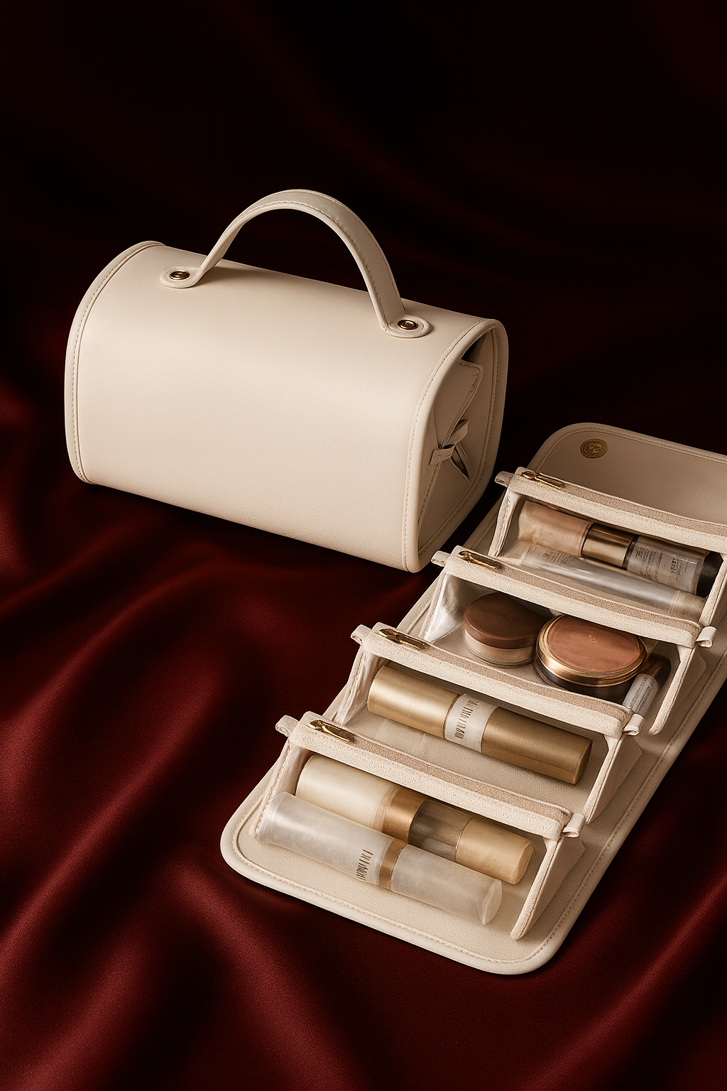 The Lixe™ – Trousse de make-u^p élégant Pliable Grande Capacité 