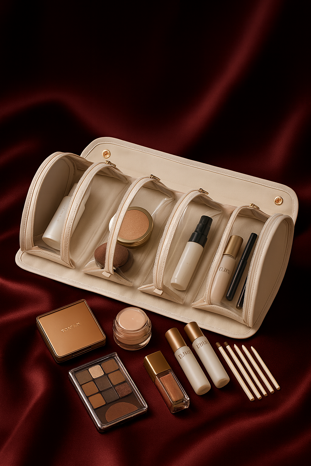 The Lixe™ – Trousse de make-u^p élégant Pliable Grande Capacité 