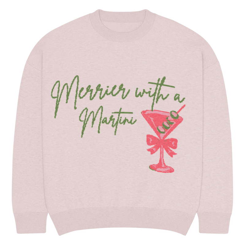 Merrier with a martini knitted crew neck sweater