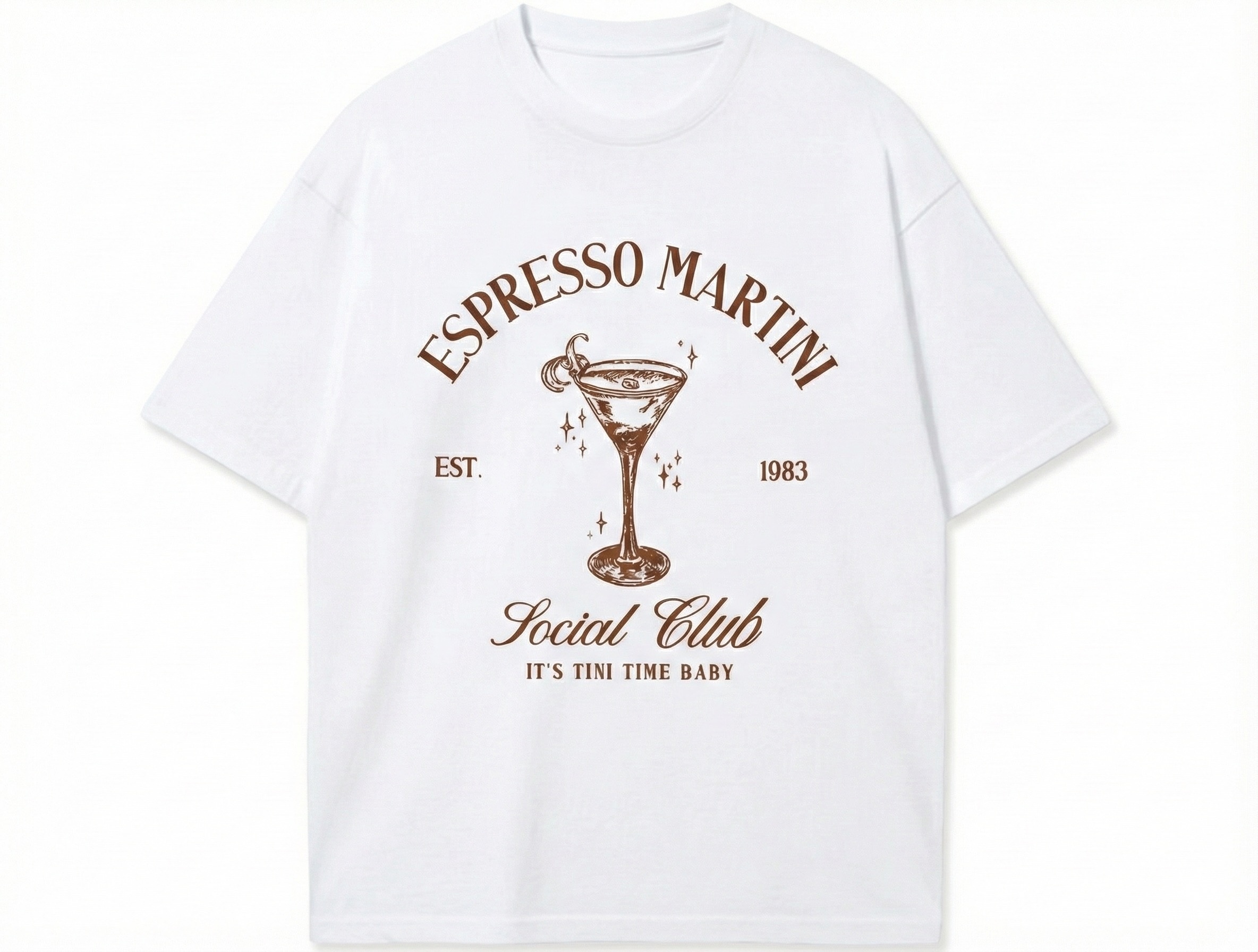 Espresso Martini Social Club T-Shirt | Vintage Cocktail Graphic Tee | It's Tini Time Baby Trendy Top
