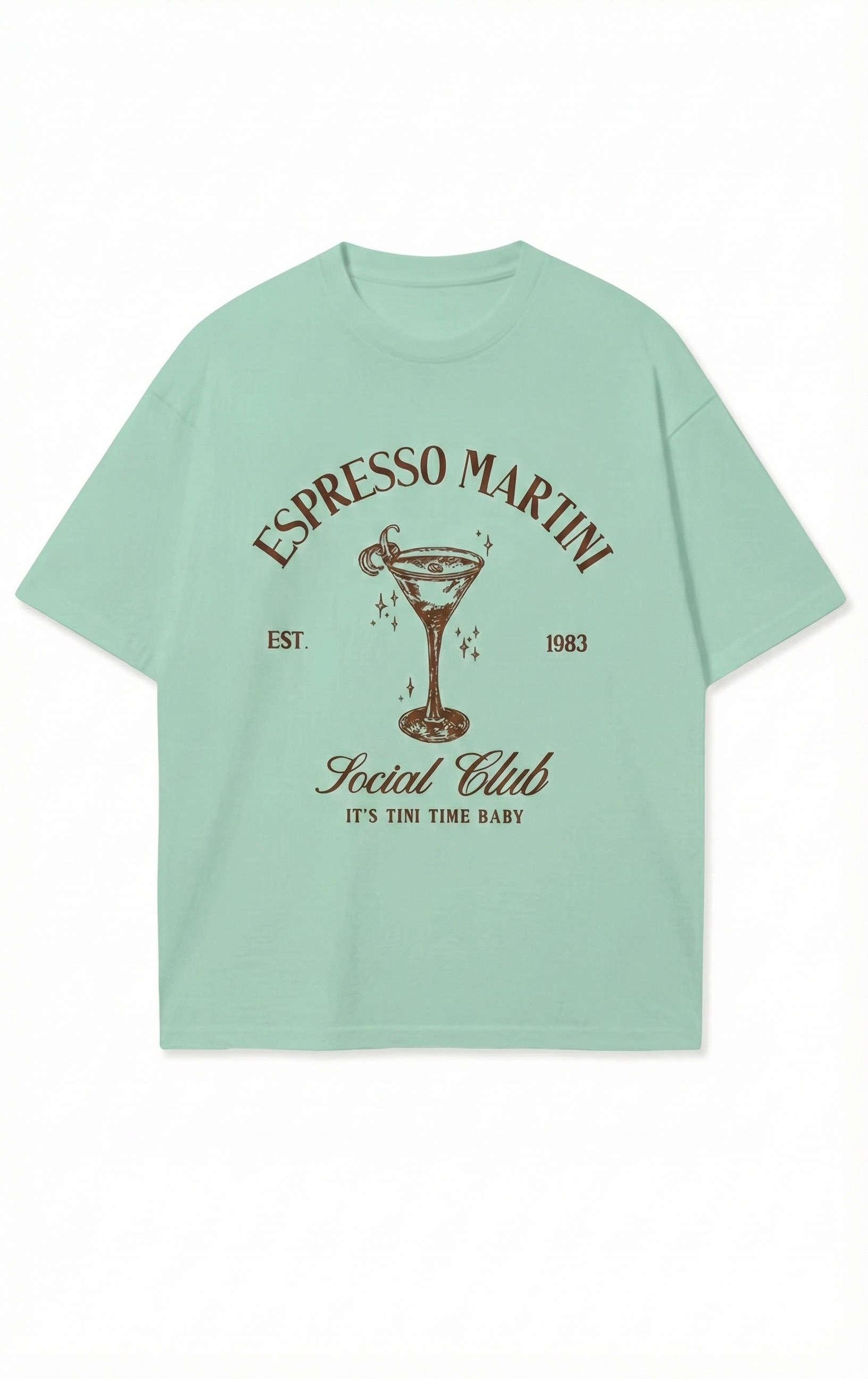 Espresso Martini Social Club T-Shirt | Vintage Cocktail Graphic Tee | It's Tini Time Baby Trendy Top