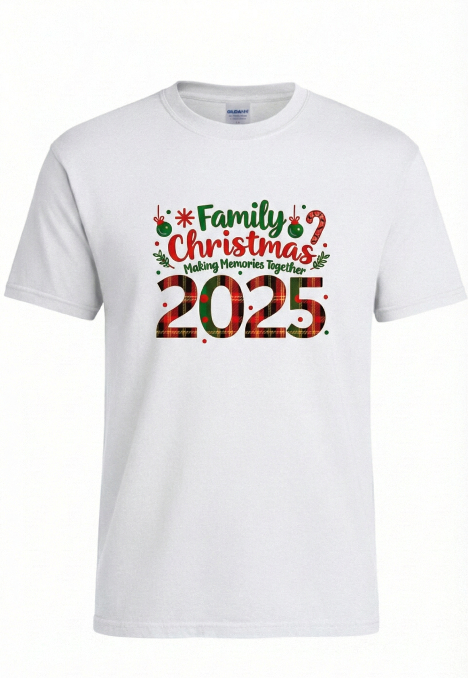 Family Christmas Matching T-Shirts 2025 Cute Plaid Holiday Xmas Tees for Mom Dad Kids Fun Family Photo Outfits