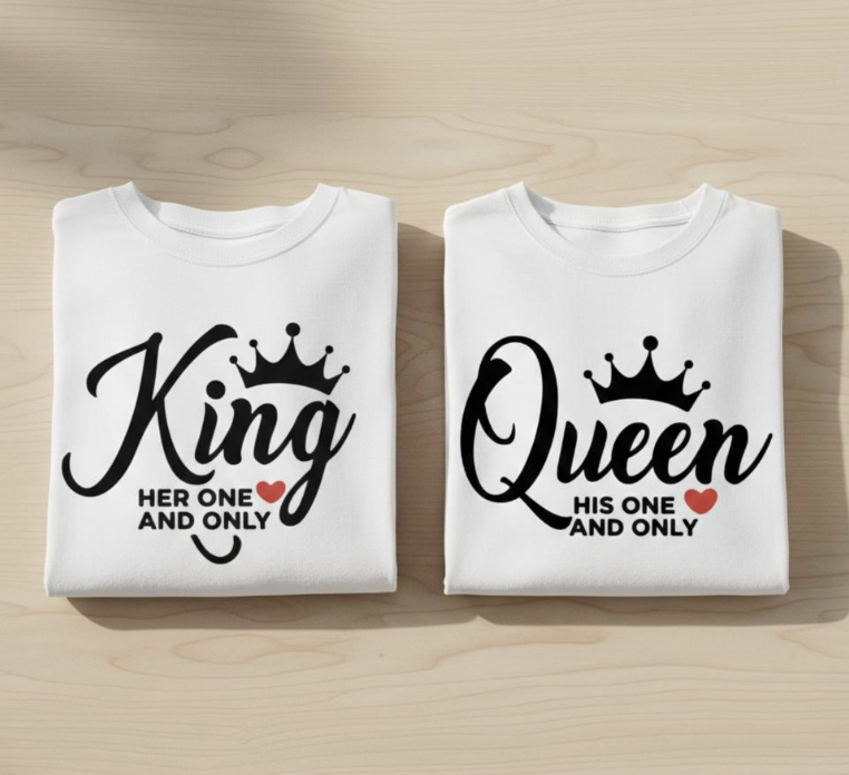 King & Queen Couple T-Shirt 