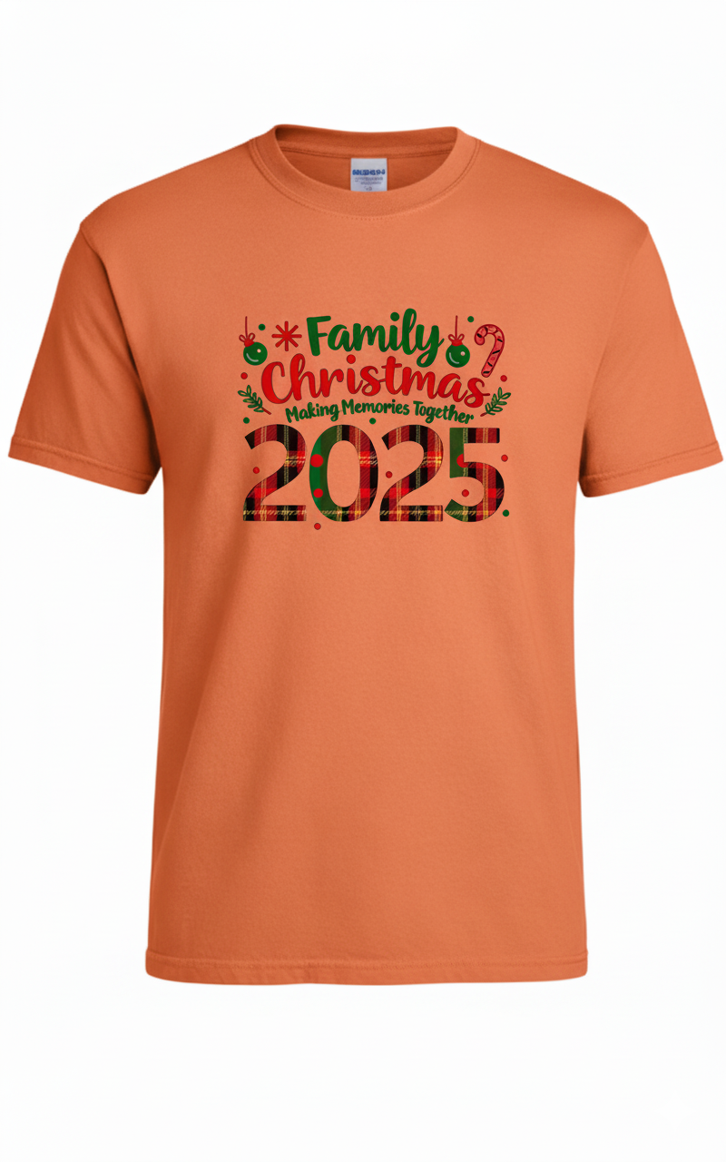 Family Christmas Matching T-Shirts 2025 Cute Plaid Holiday Xmas Tees for Mom Dad Kids Fun Family Photo Outfits