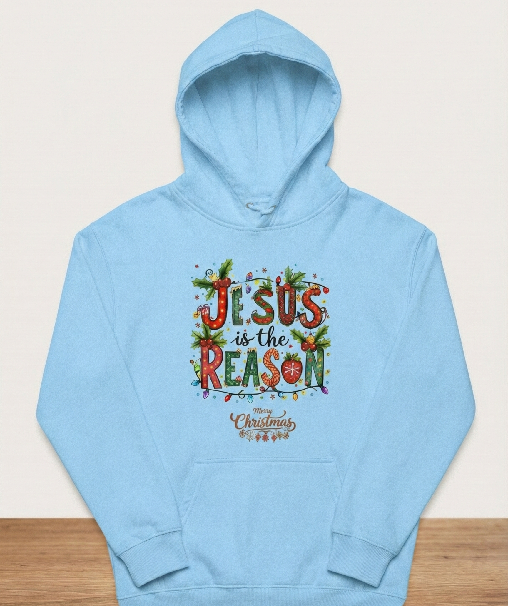 Jesus is the Reason Christmas Hoodie Based Holiday Pullover Soft Cozy  Gift for Men Women
