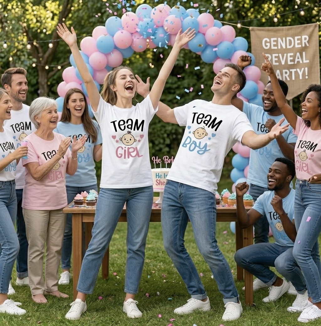 Gender Reveal Team T-Shirts