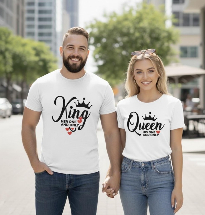 King & Queen Couple T-Shirt 