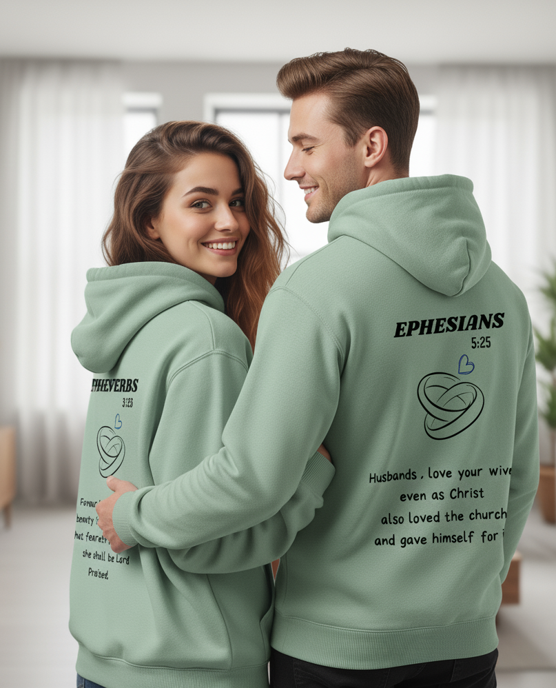 Faith & Love: His and Hers Bible Verse Matching Hoodies – Engagement or Wedding Gift