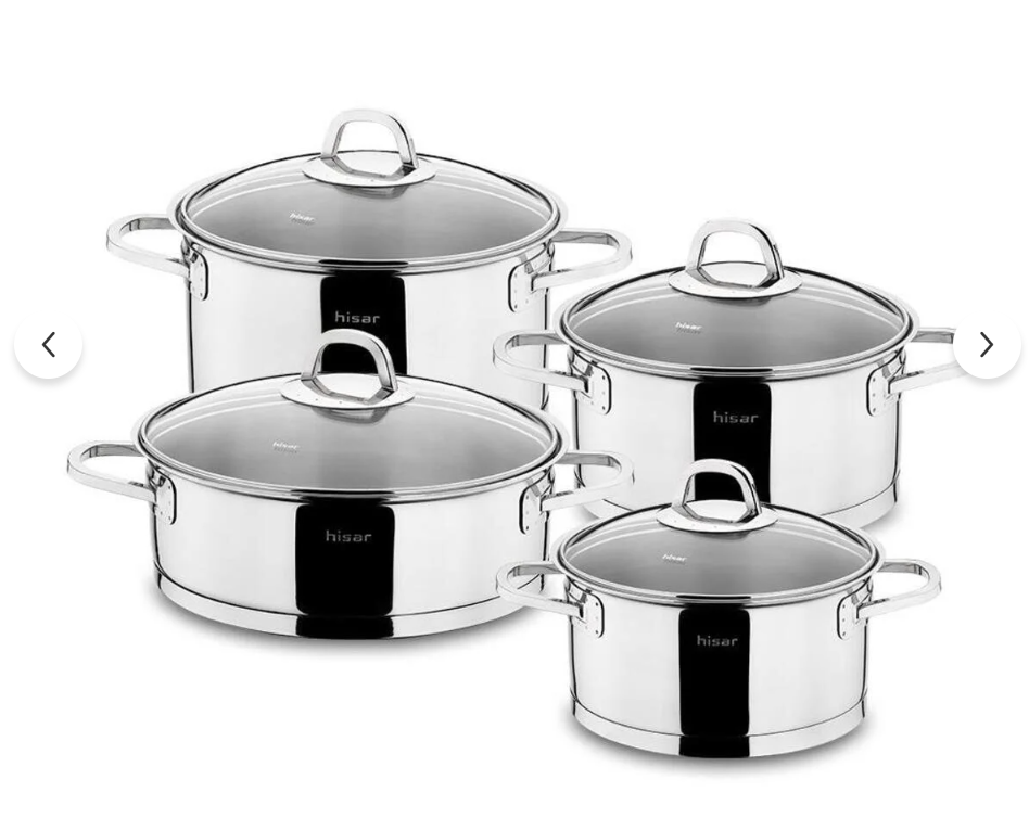 Rio İndüksiyon Tabanlı 8 Parça Çelik Tencere Seti