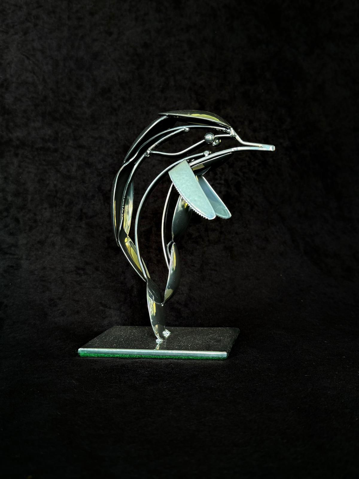 Metal Dolphin Sculpture
