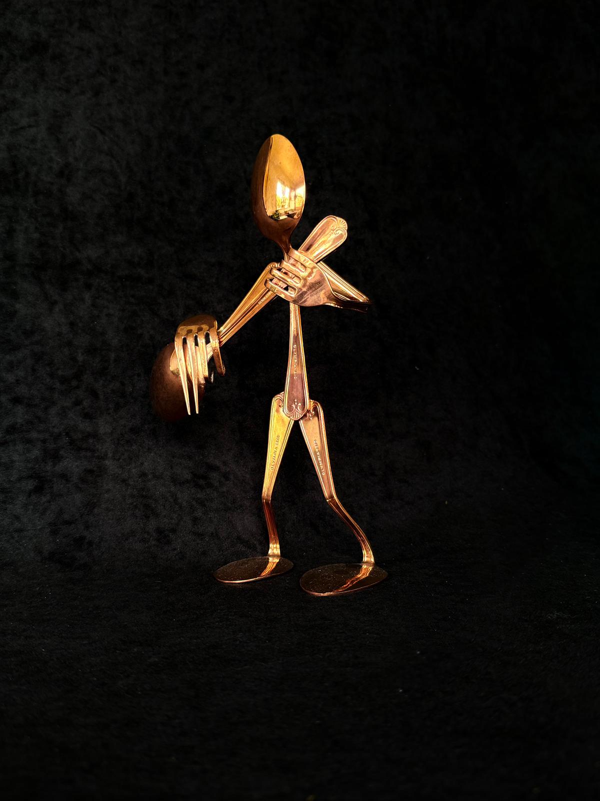 CopperMetal Cutlery GuitaristFigurine