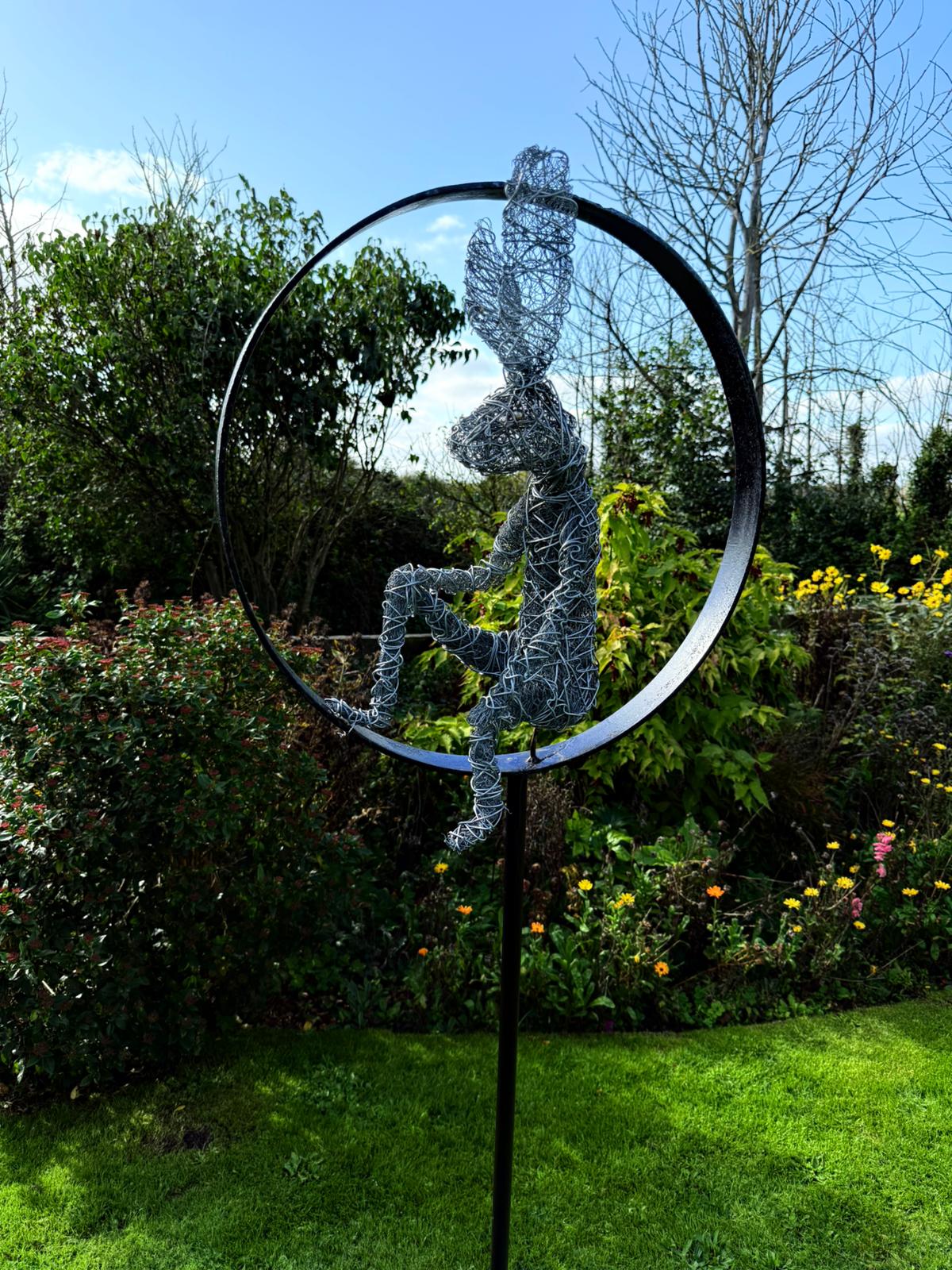 Wire Hare Garden Sculpture