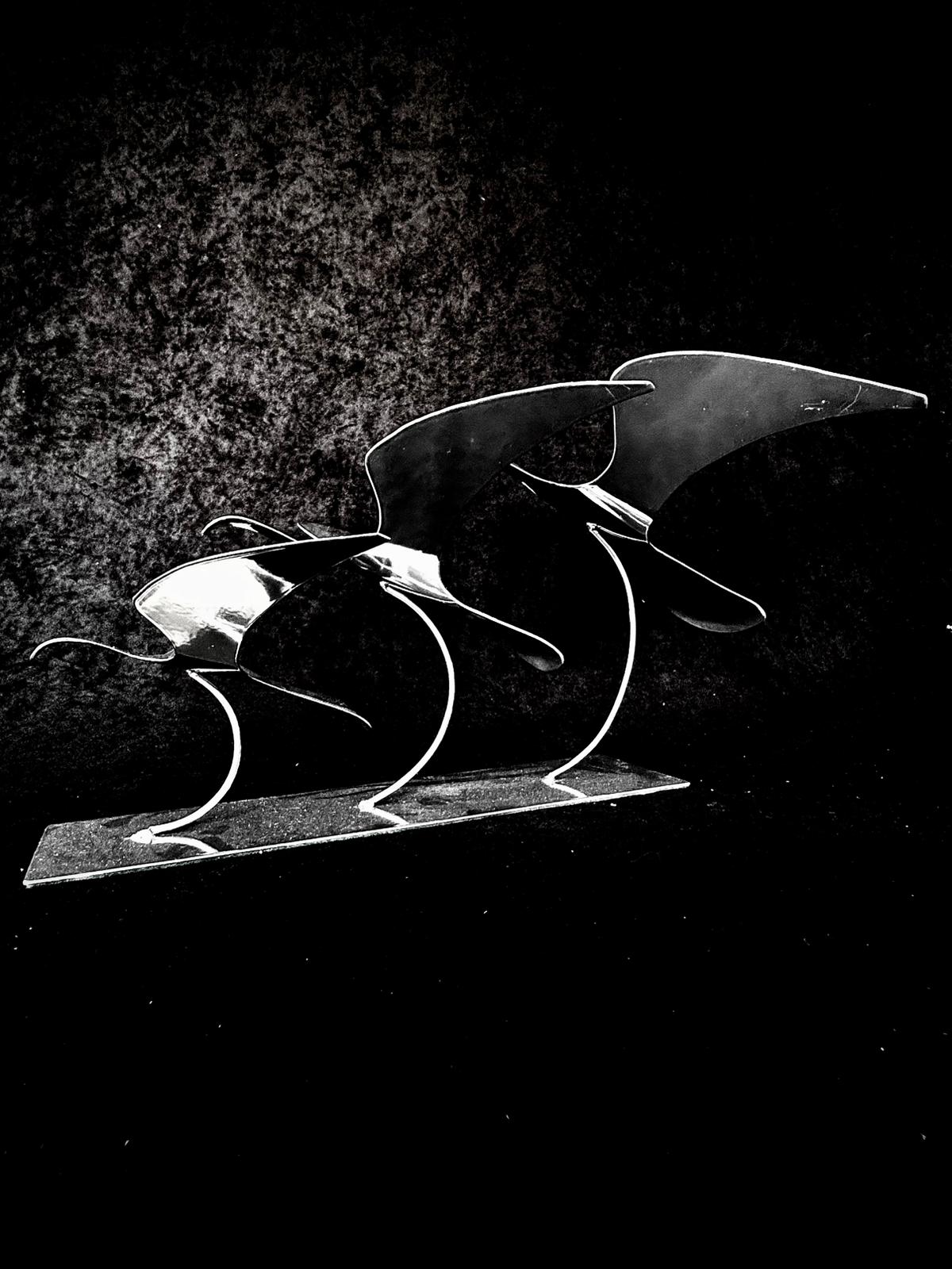 Modern 3 Bird Sculpture