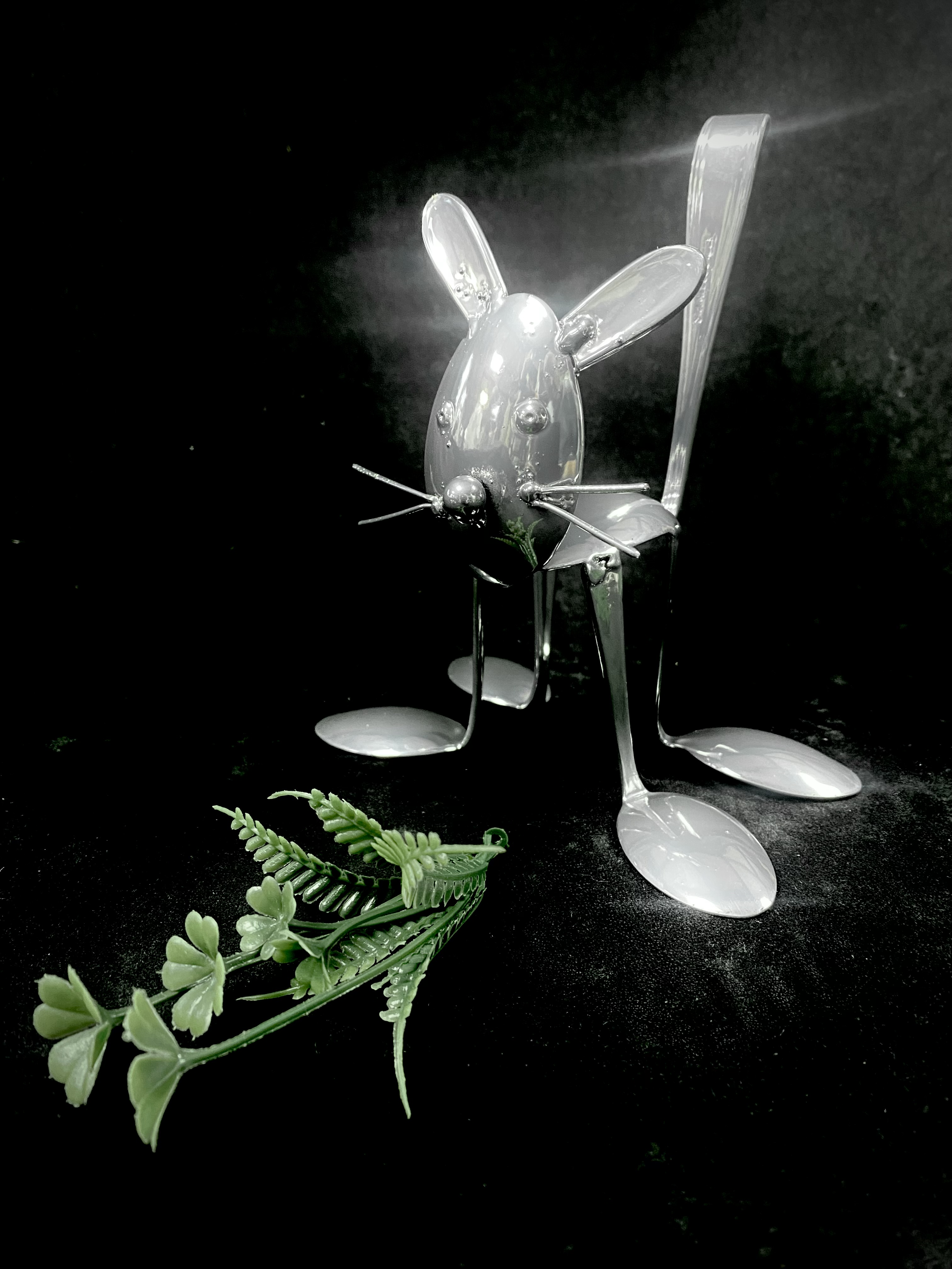 Metal Spoon Mouse Sculpture