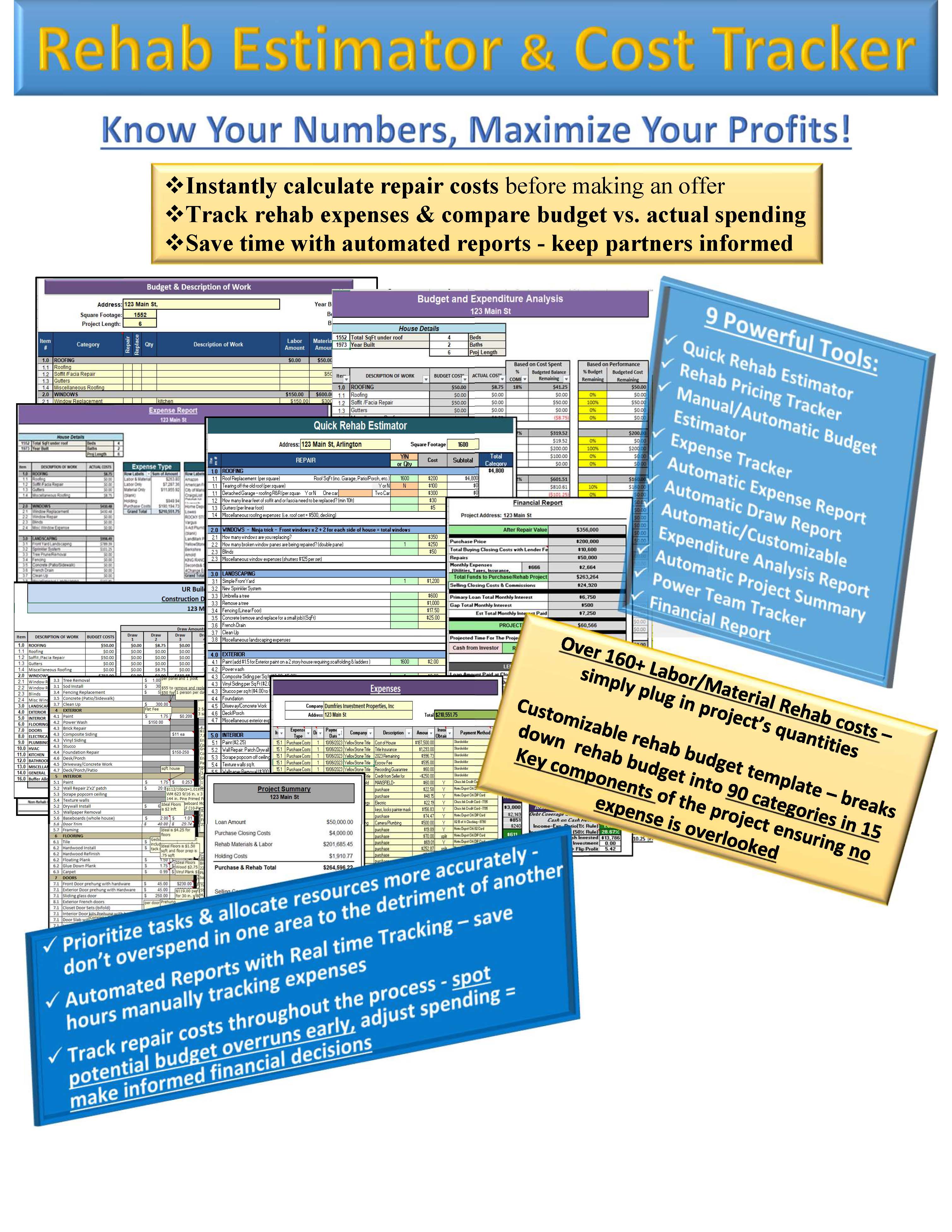 Rehab Estimator and Cost Tracker