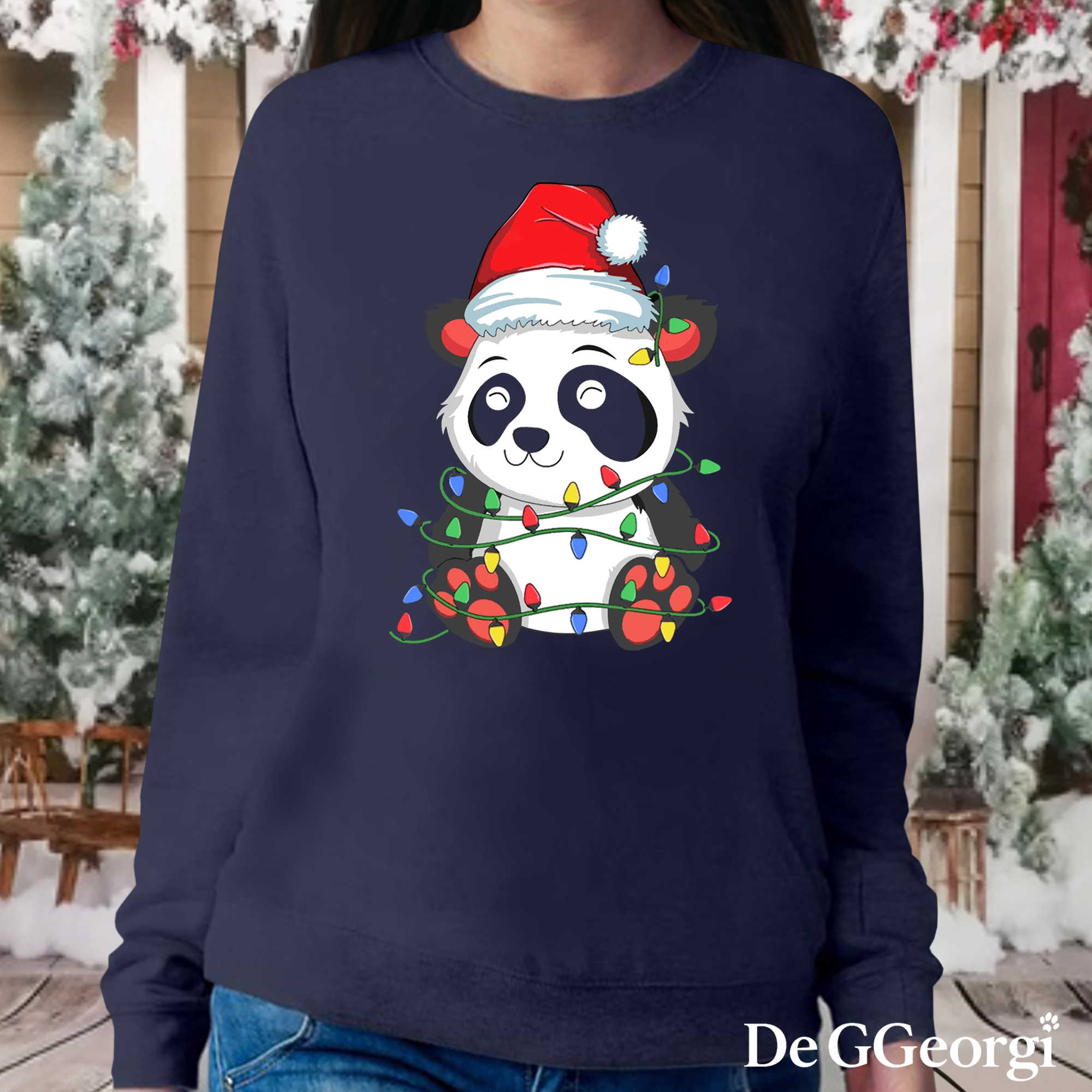 Festive Cute Panda Christmas Sweatshirt - Cozy Holiday Pullover