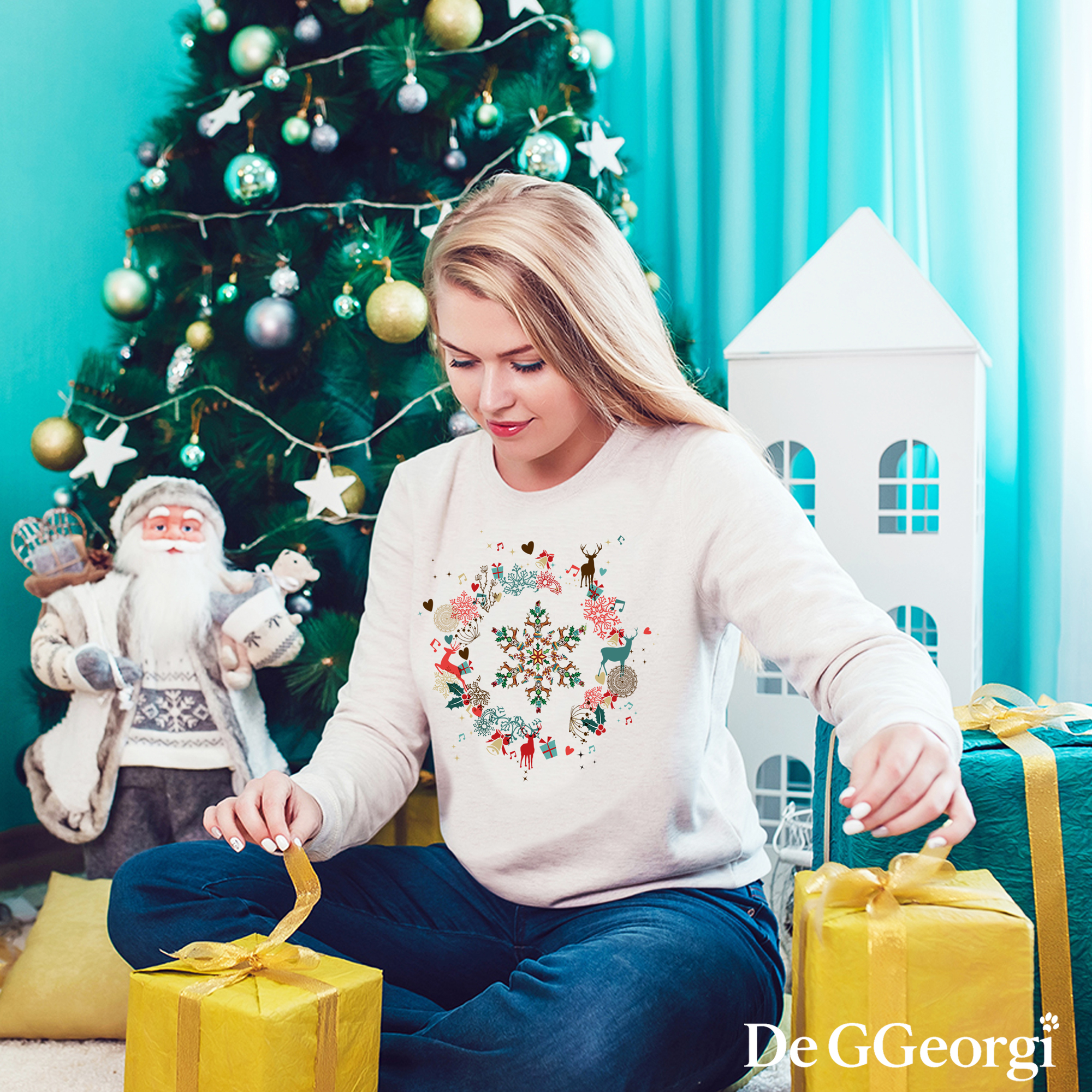 Christmas Snowflake Print Sweater