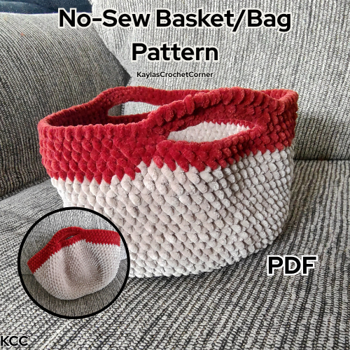 No-Sew Basket/Bag PDF Crochet Pattern