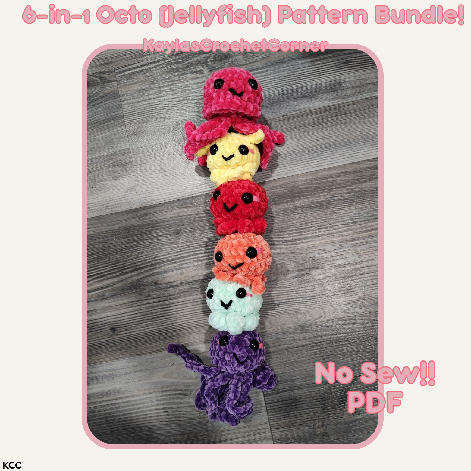 No-Sew 6-1 Octo and Jellyfish Crochet Pattern Pack PDF