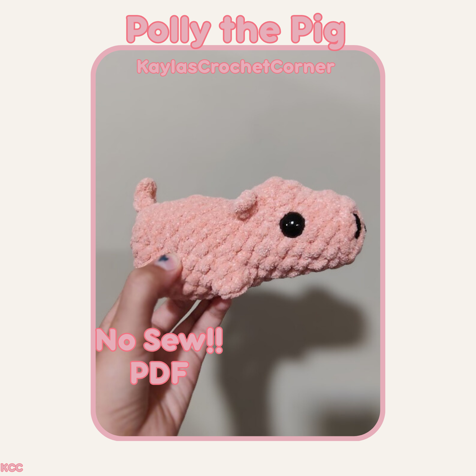 Polly the Pig-No-Sew PDF Crochet Pattern