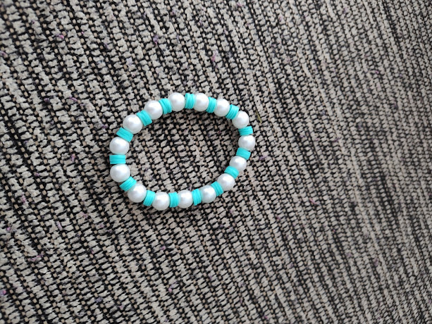 Handmade Pearl and Turquoise Beaded Bracelet