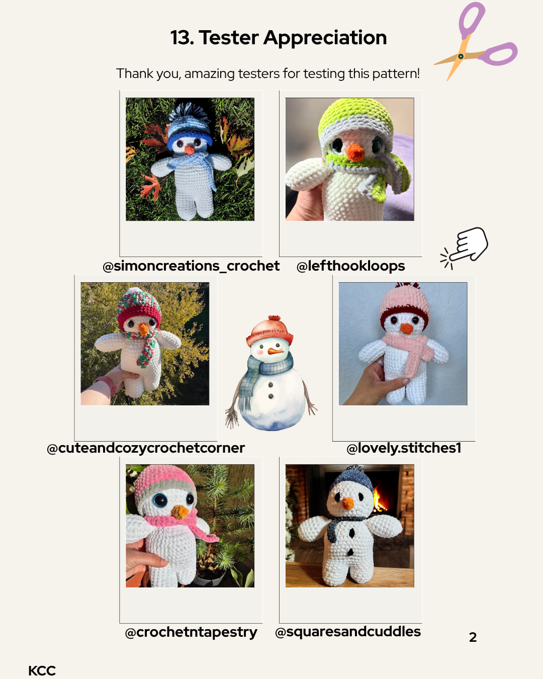 Sammy the Snowman Low-Sew PDF Crochet Pattern