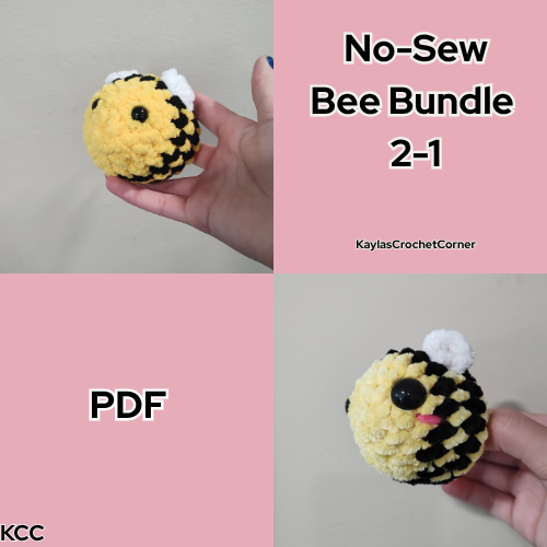 No-Sew 2-1 Beetrice and Beezus Bee Bundle PDF Crochet Patterns
