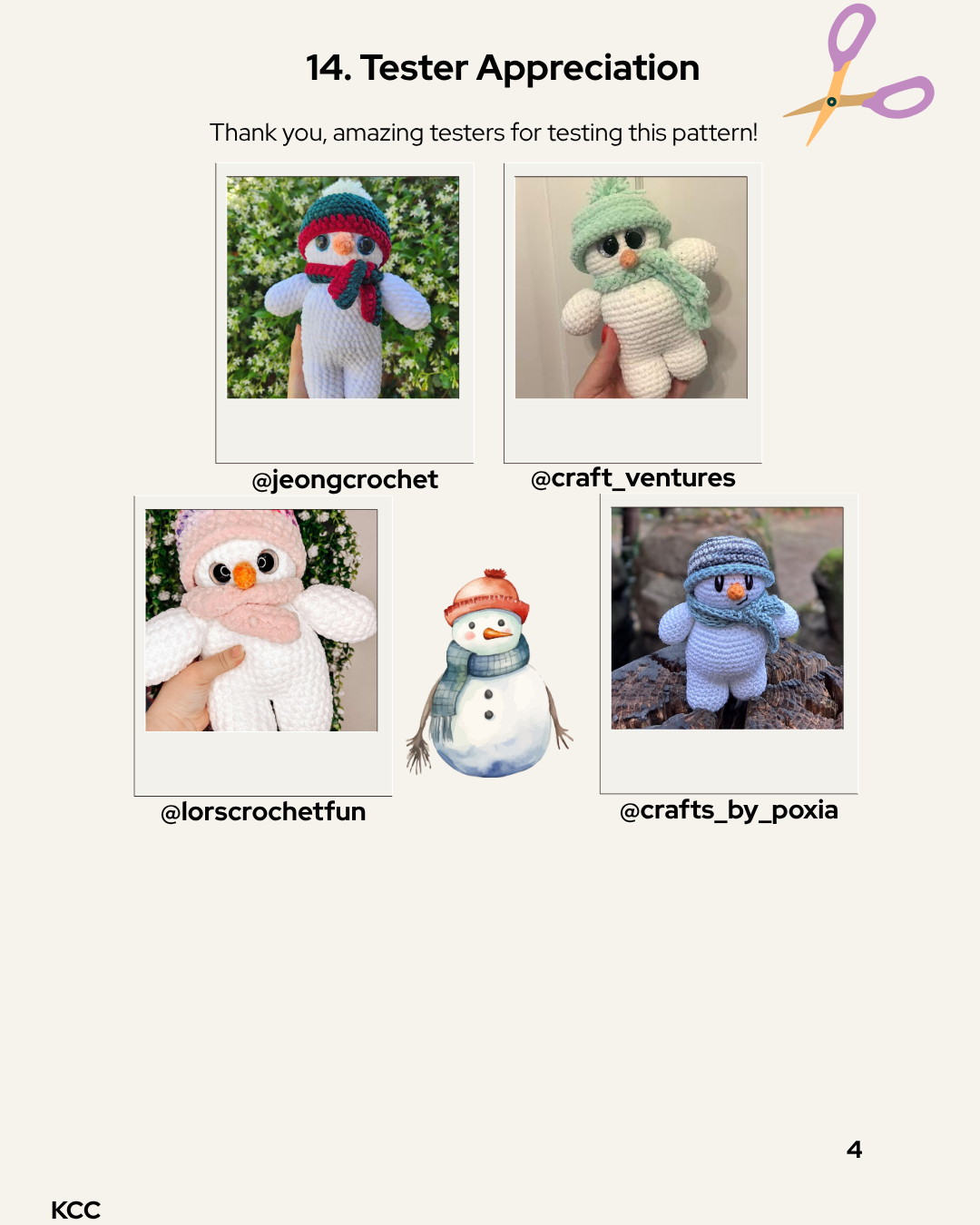 Sammy the Snowman Low-Sew PDF Crochet Pattern