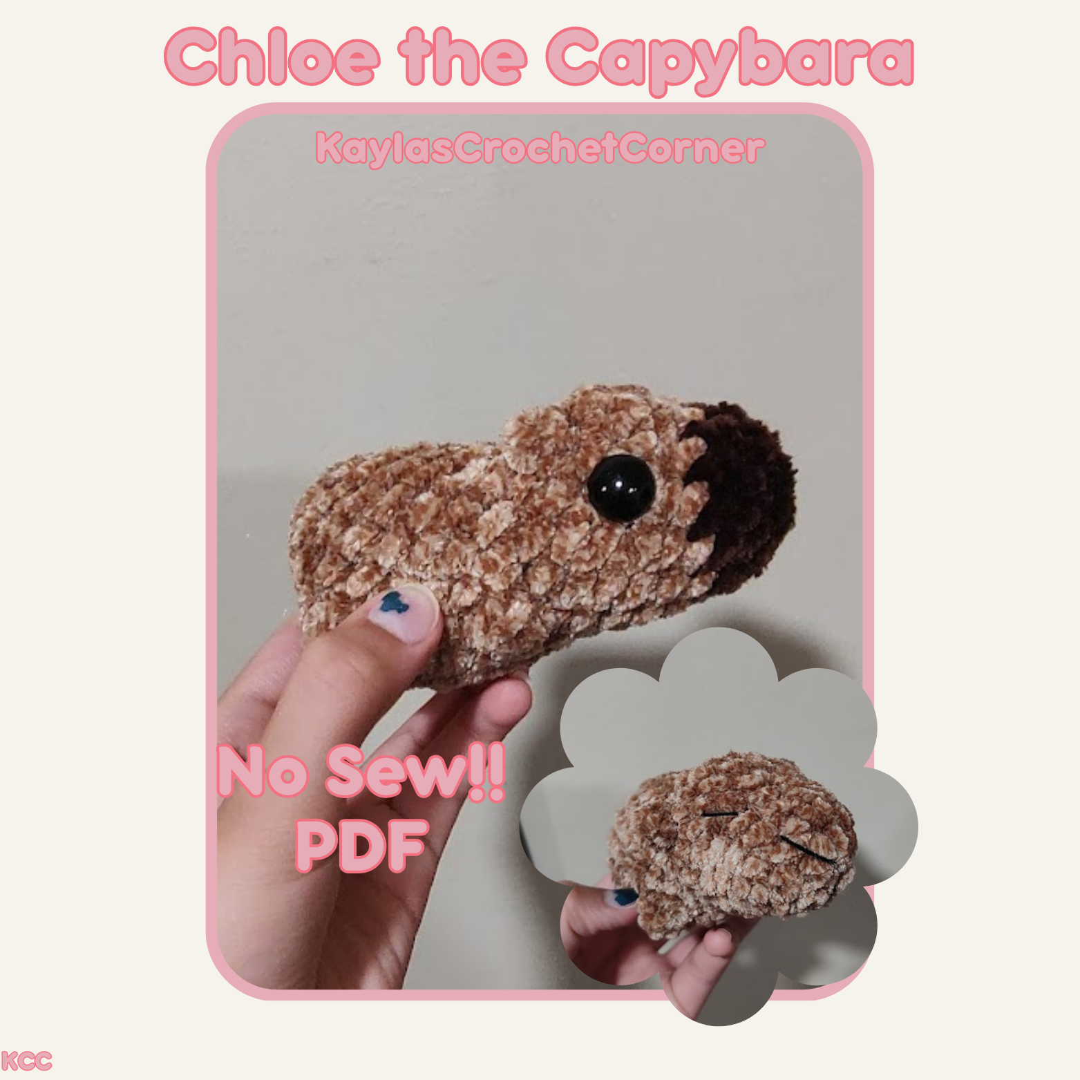 Chloe the Capybara-No-Sew PDF Crochet Pattern
