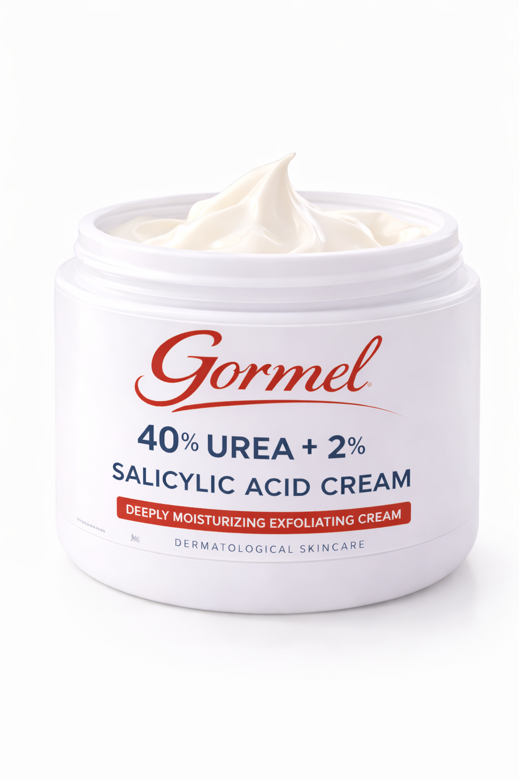 Gormel 40% Urea Cream with 2% Salicylic Acid – Intensive Exfoliating & Moisturizing Cream for Dry, Cracked Heels, Feet, Elbows & Hands – Dermatological Skincare – 4 oz Jar