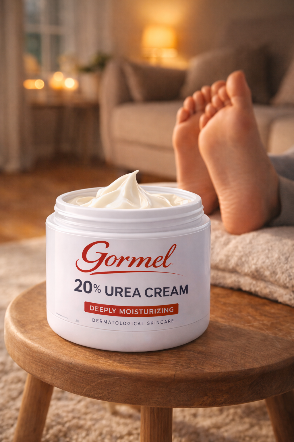 Gormel 20% Urea Cream – Deeply Moisturizing Cream for Dry Skin, Feet, Heels, Hands & Elbows – Smooths Rough Skin & Restores Hydration – Dermatological Skincare – 4 oz Jar