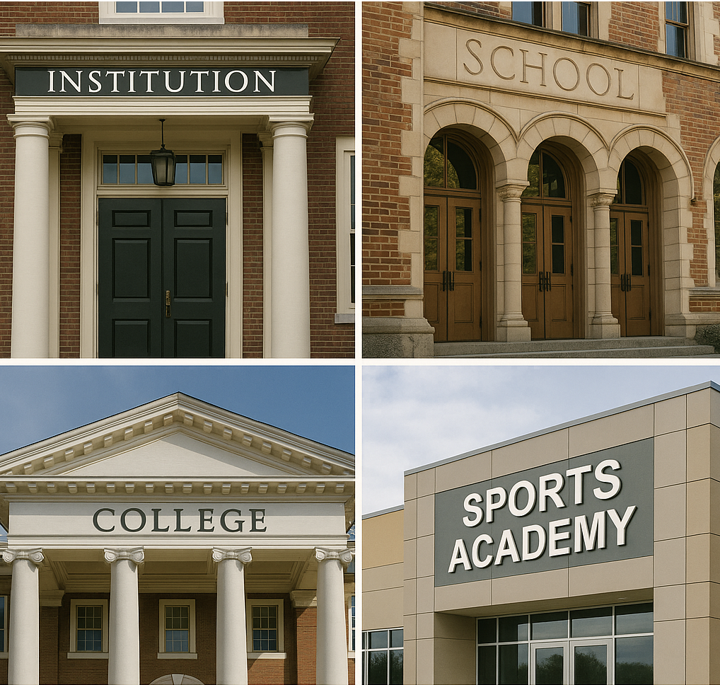 Institutions: Schools, Colleges & Sports Academies