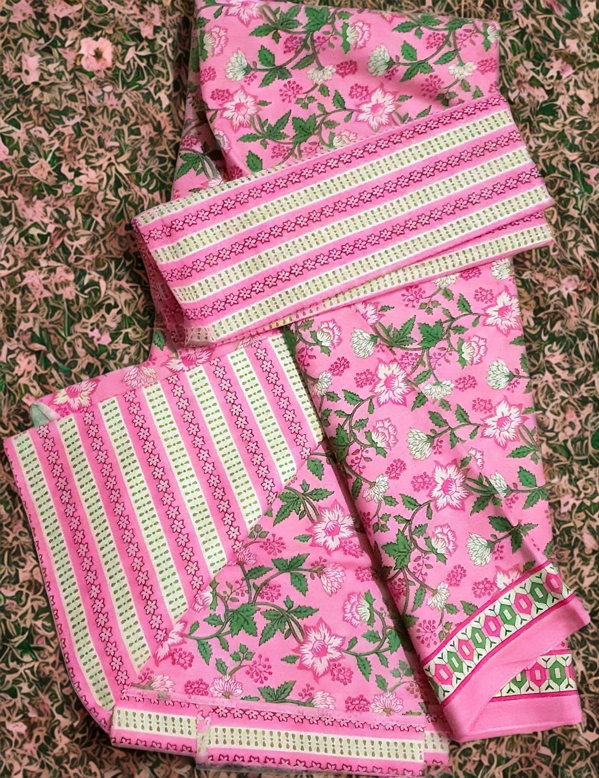 Gaburiaz Unstitched Cotton Suit Set (Kurti + Pyjama/Salwar + Dupatta)